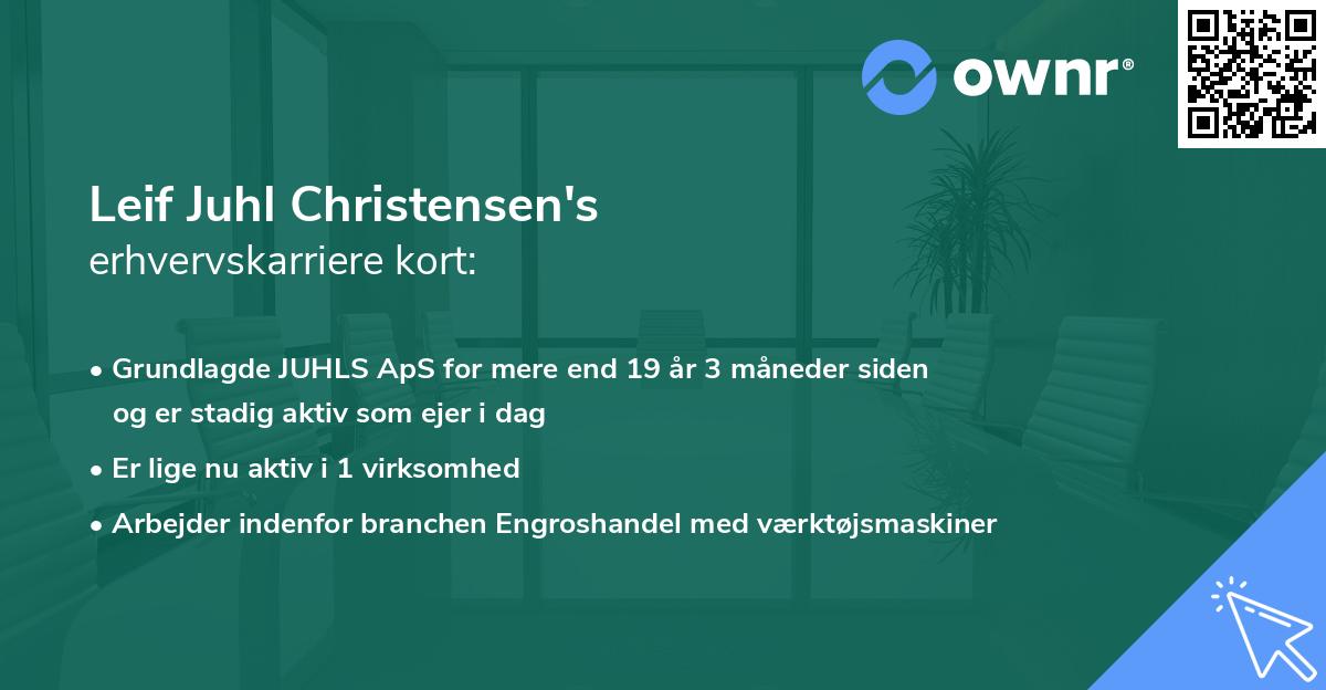 Leif Juhl Christensen's erhvervskarriere kort