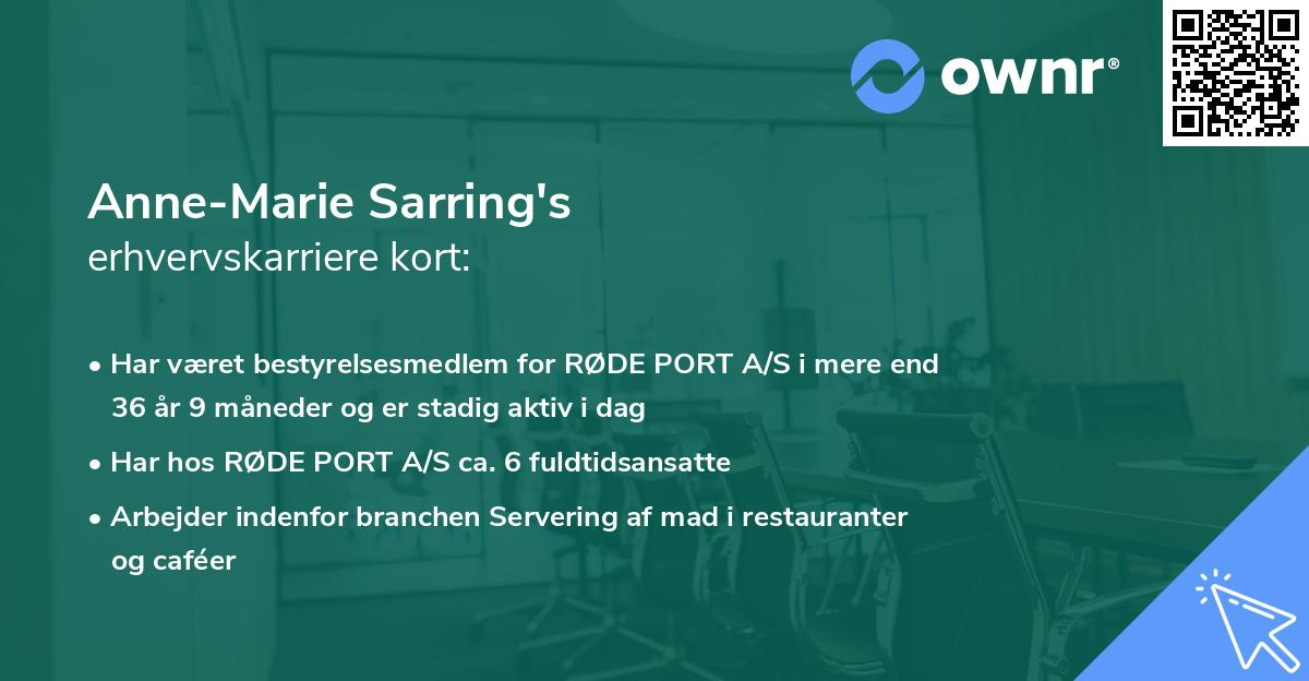 Anne-Marie Sarring's erhvervskarriere kort