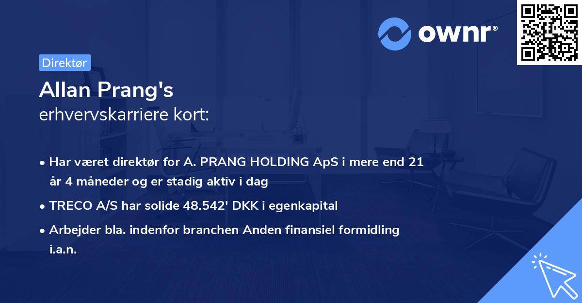 Allan Prang's erhvervskarriere kort