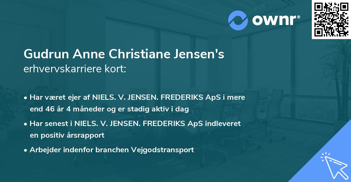 Gudrun Anne Christiane Jensen's erhvervskarriere kort