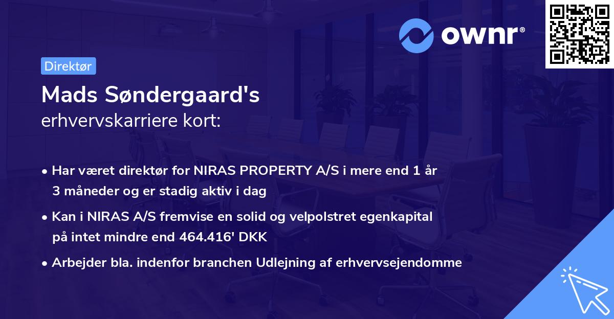 Mads Søndergaard's erhvervskarriere kort