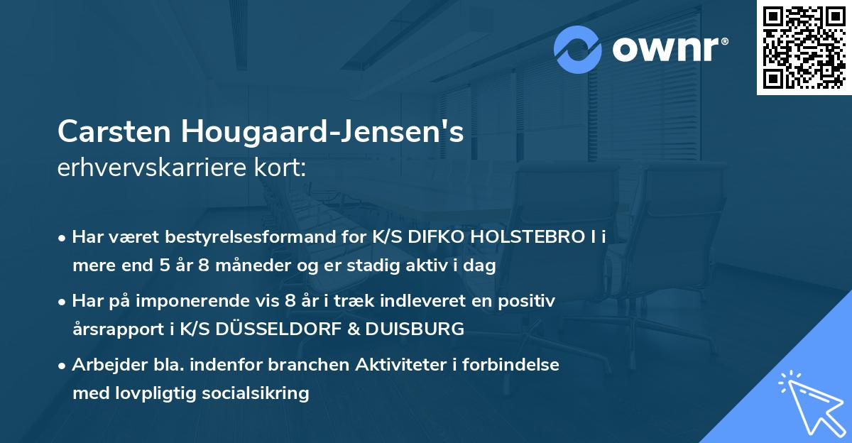 Carsten Hougaard-Jensen's erhvervskarriere kort