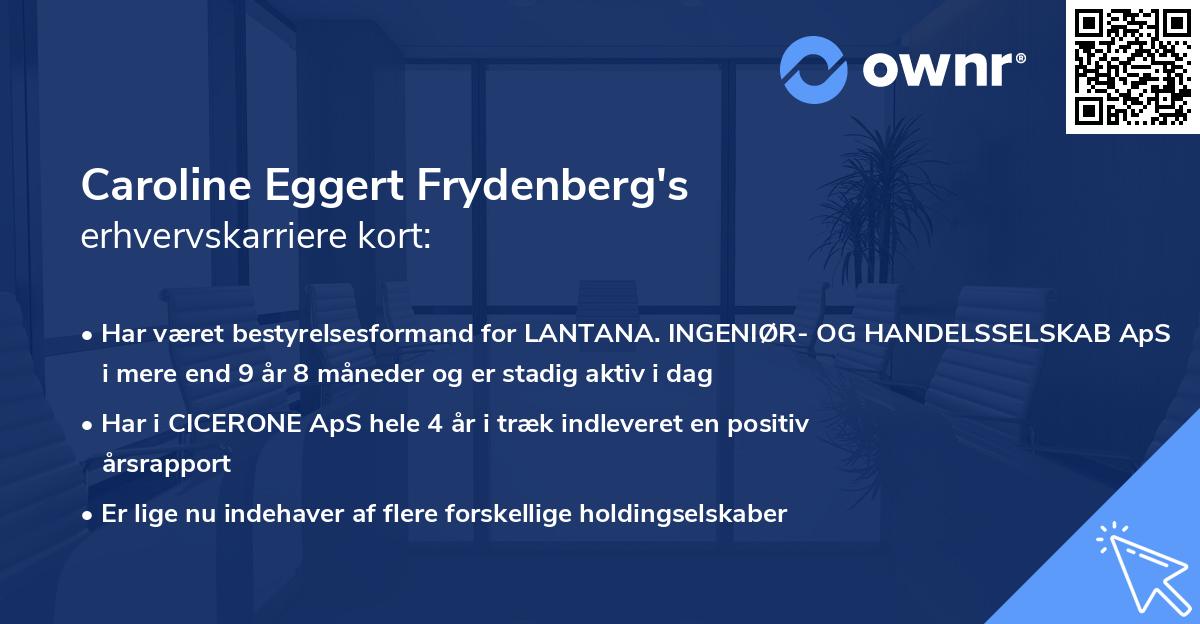 Caroline Eggert Frydenberg's erhvervskarriere kort