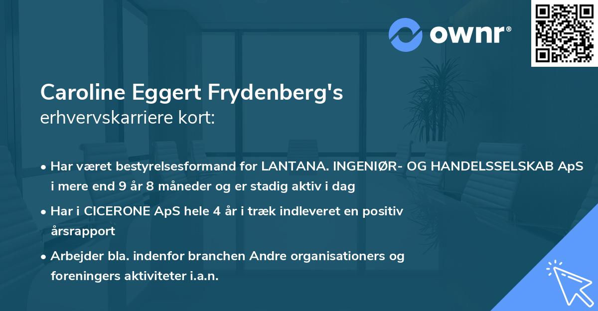 Caroline Eggert Frydenberg's erhvervskarriere kort