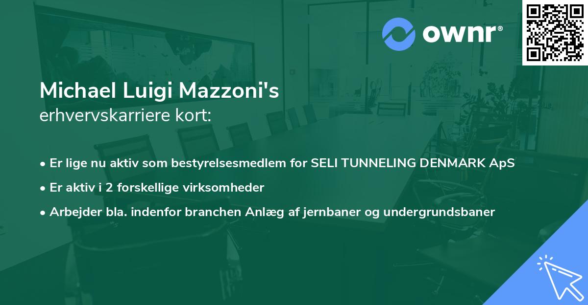 Michael Luigi Mazzoni's erhvervskarriere kort