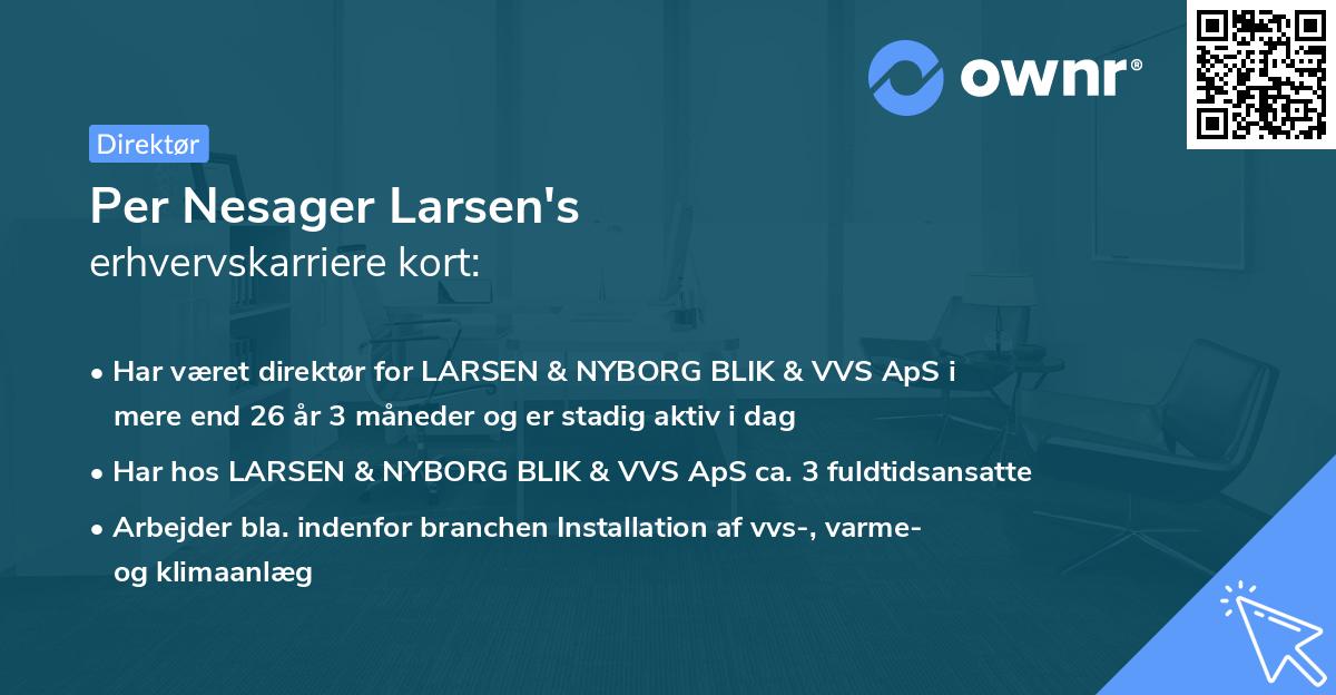 Per Nesager Larsen's erhvervskarriere kort