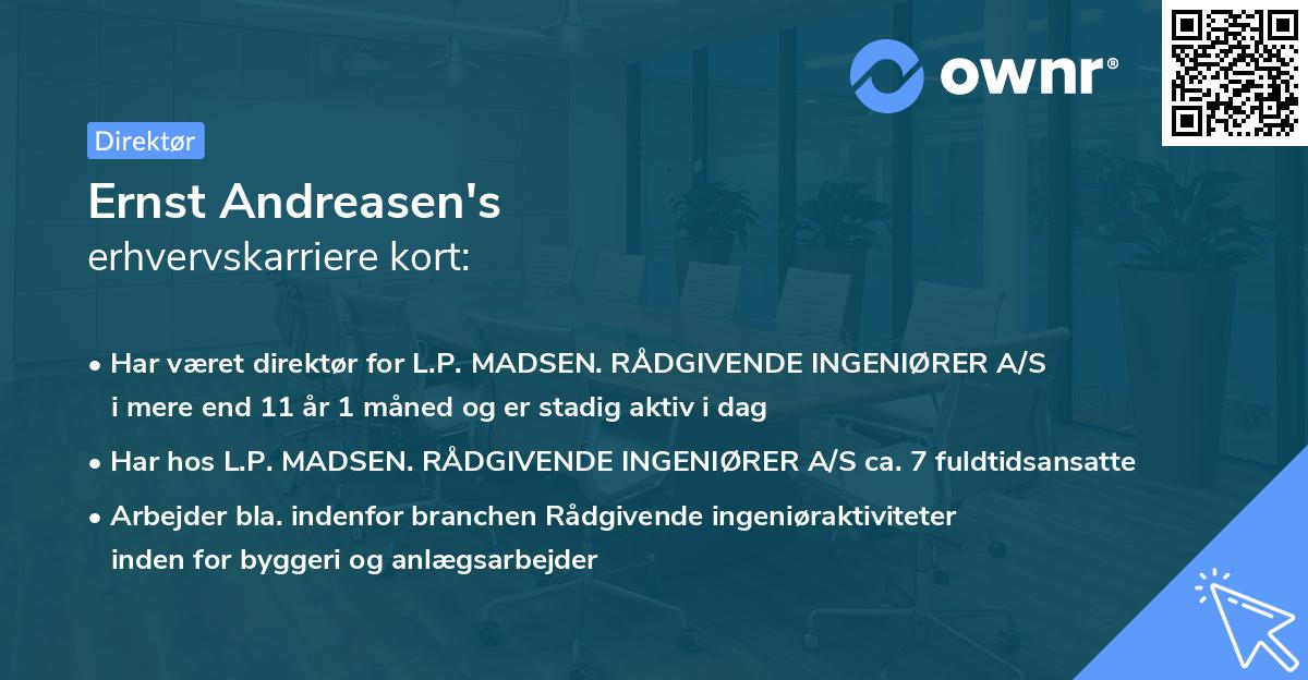 Ernst Andreasen's erhvervskarriere kort