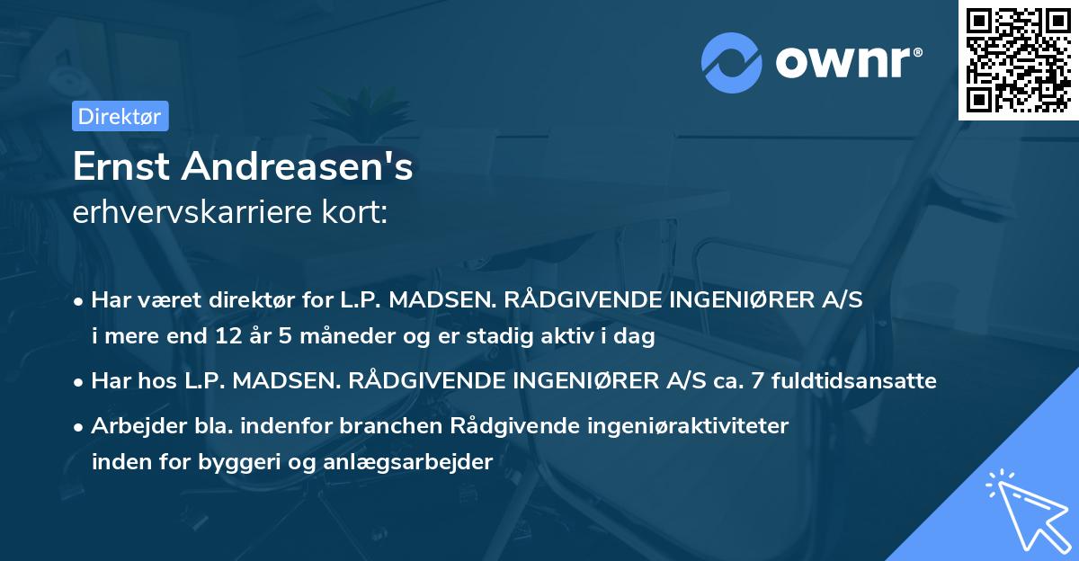 Ernst Andreasen's erhvervskarriere kort