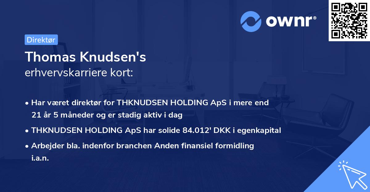 Thomas Knudsen's erhvervskarriere kort