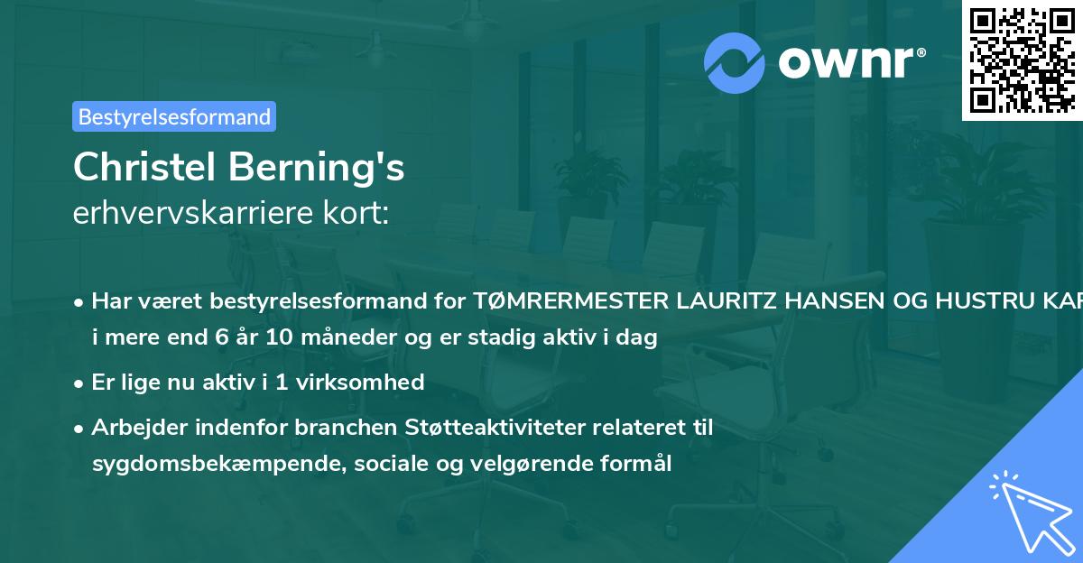 Christel Berning's erhvervskarriere kort