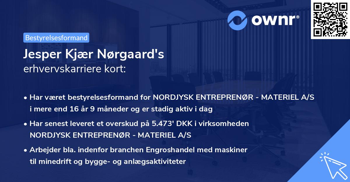 Jesper Kjær Nørgaard's erhvervskarriere kort