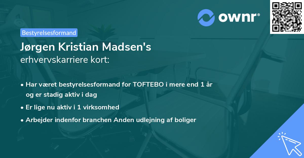 Jørgen Kristian Madsen's erhvervskarriere kort