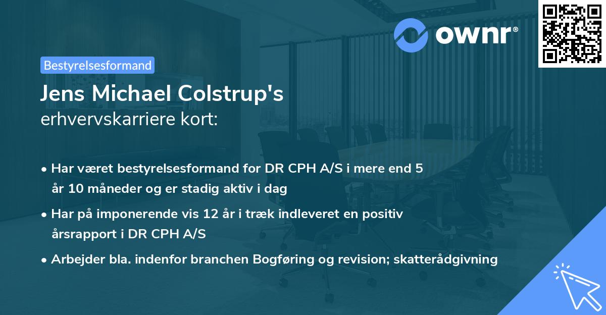 Jens Michael Colstrup's erhvervskarriere kort