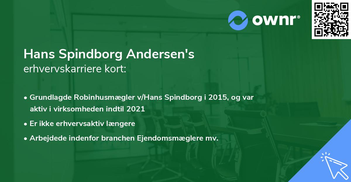 Hans Spindborg Andersen's erhvervskarriere kort