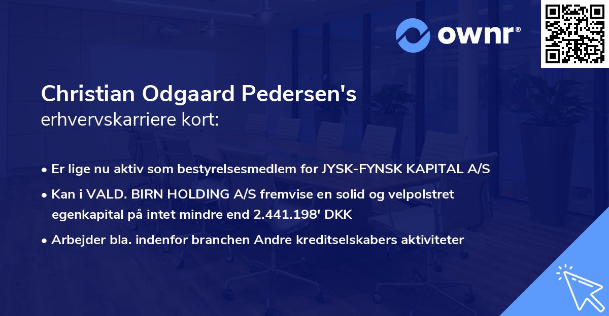 Christian Odgaard Pedersen's erhvervskarriere kort