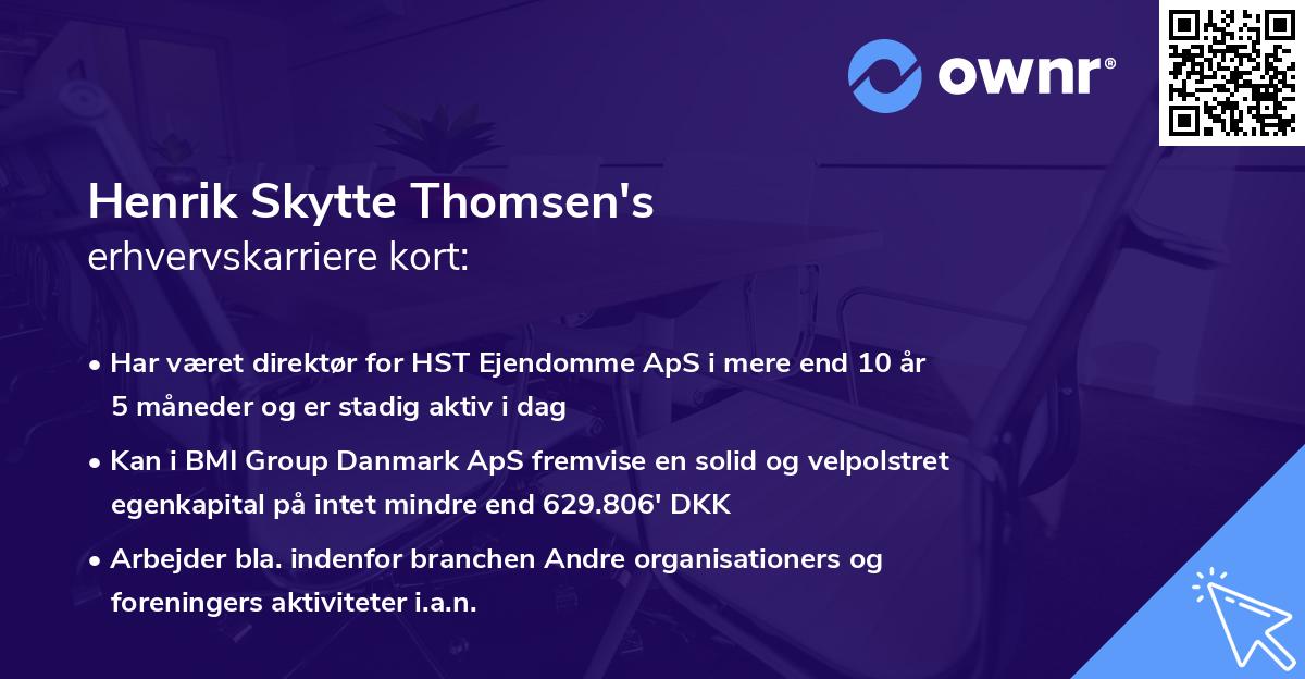 Henrik Skytte Thomsen's erhvervskarriere kort