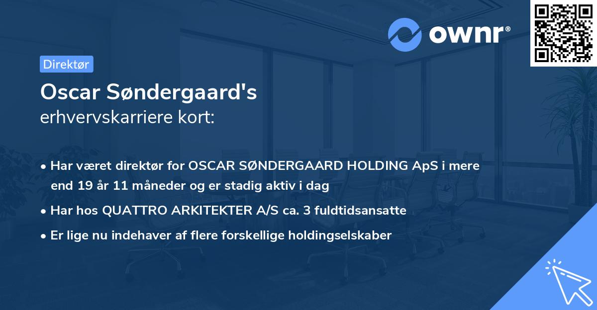 Oscar Søndergaard's erhvervskarriere kort