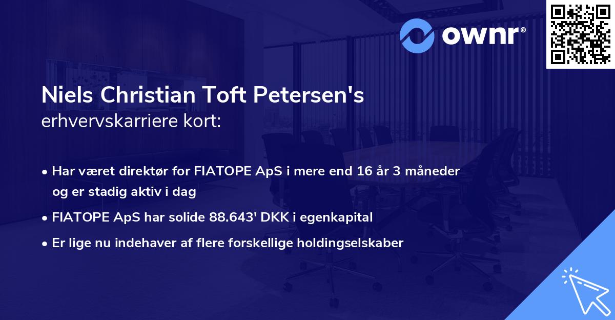 Niels Christian Toft Petersen's erhvervskarriere kort