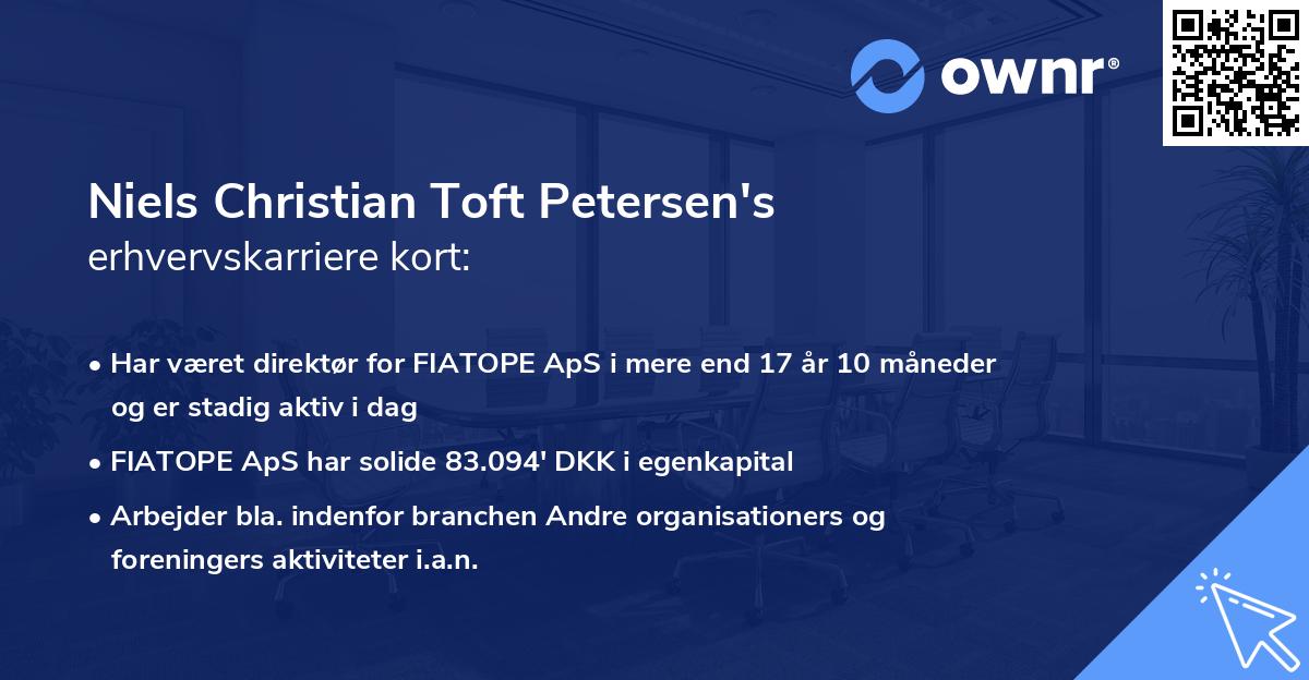 Niels Christian Toft Petersen's erhvervskarriere kort