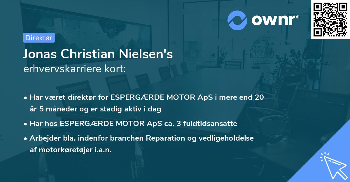 Jonas Christian Nielsen's erhvervskarriere kort