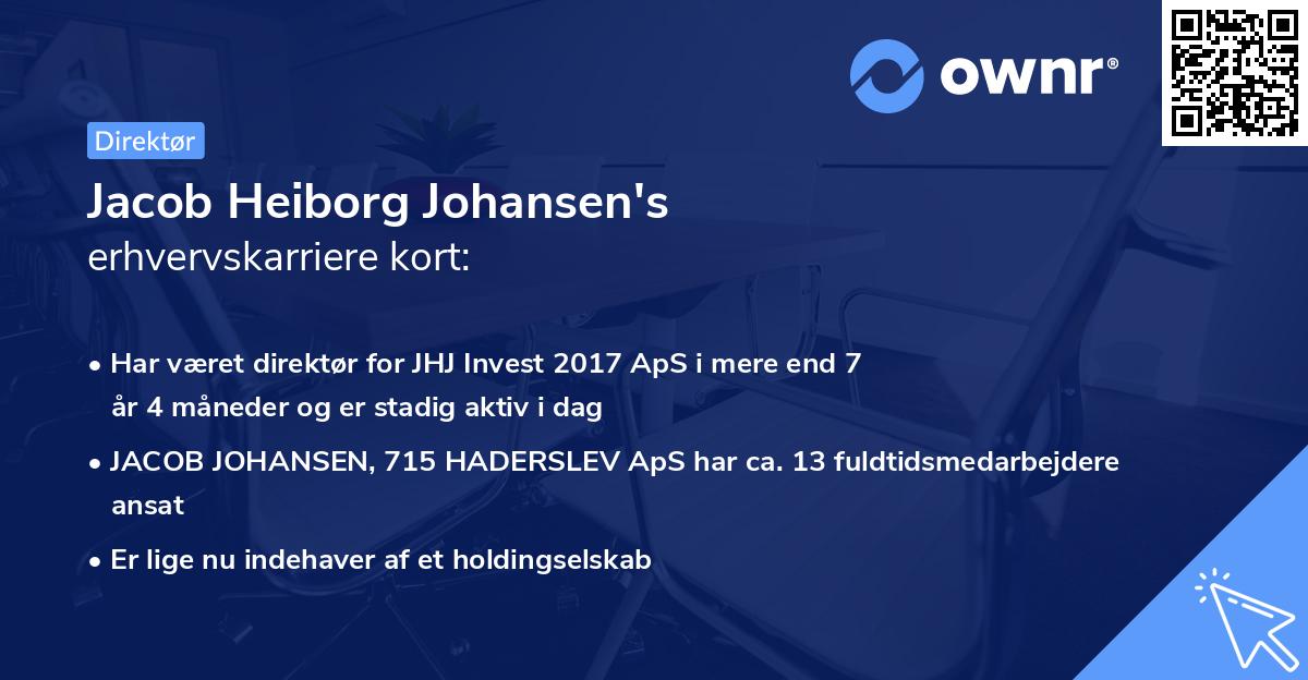 Jacob Heiborg Johansen's erhvervskarriere kort