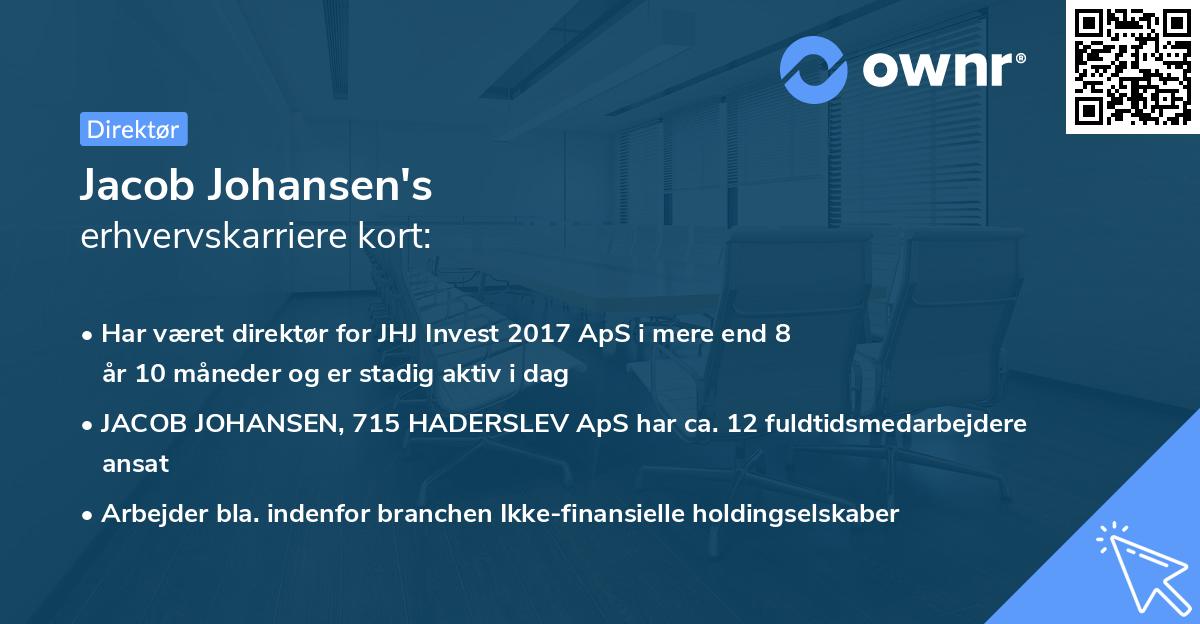 Jacob Johansen's erhvervskarriere kort