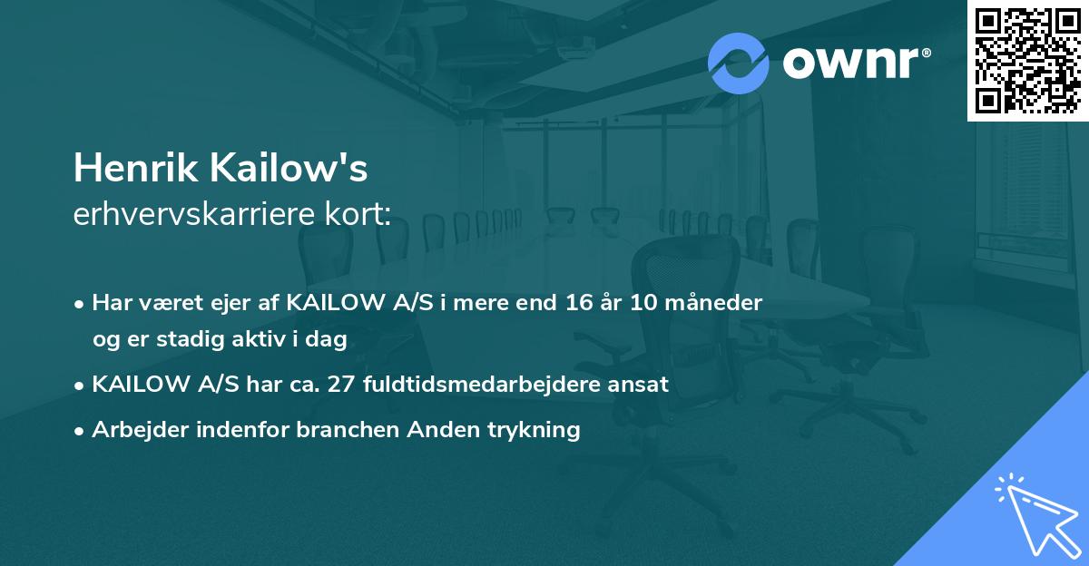 Henrik Kailow's erhvervskarriere kort