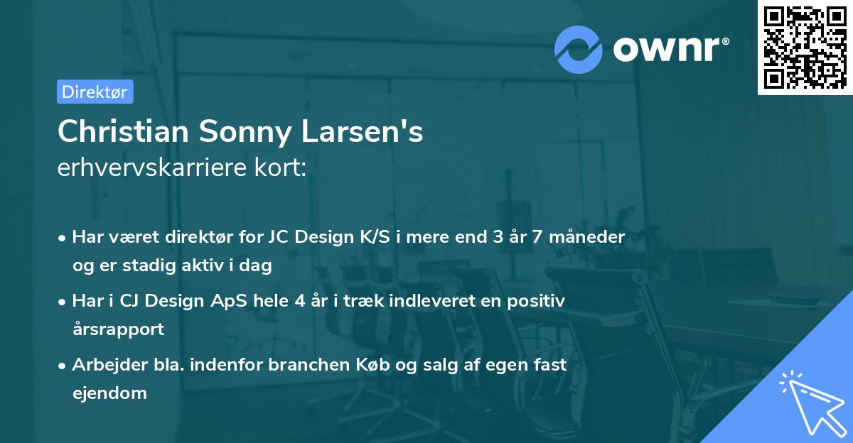 Christian Sonny Larsen's erhvervskarriere kort