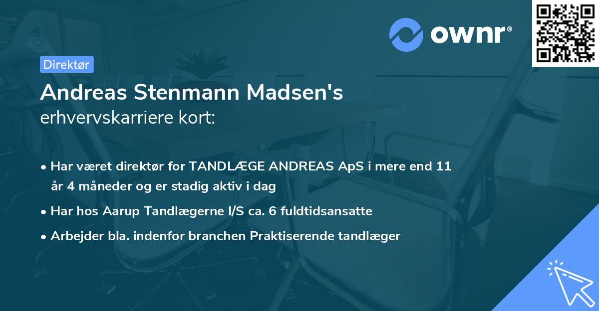 Andreas Stenmann Madsen's erhvervskarriere kort