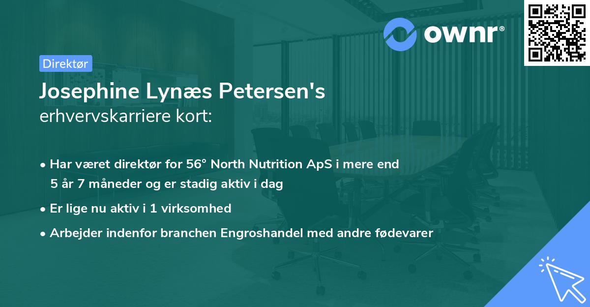 Josephine Lynæs Petersen's erhvervskarriere kort