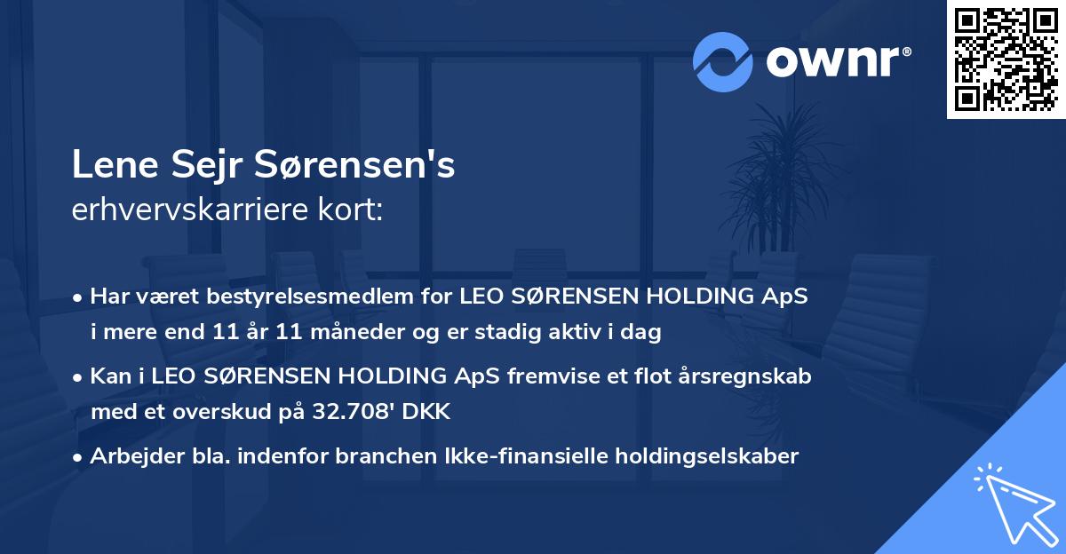 Lene Sejr Sørensen's erhvervskarriere kort