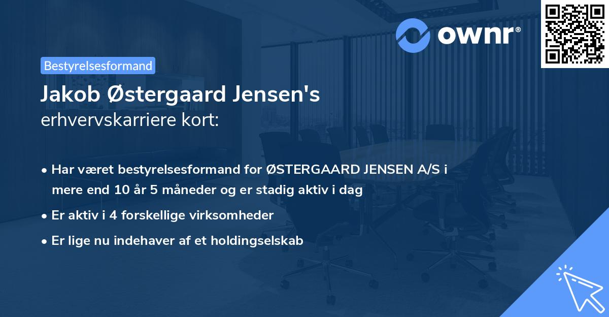 Jakob Østergaard Jensen's erhvervskarriere kort