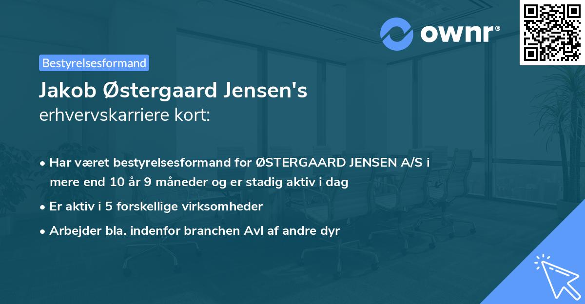 Jakob Østergaard Jensen's erhvervskarriere kort