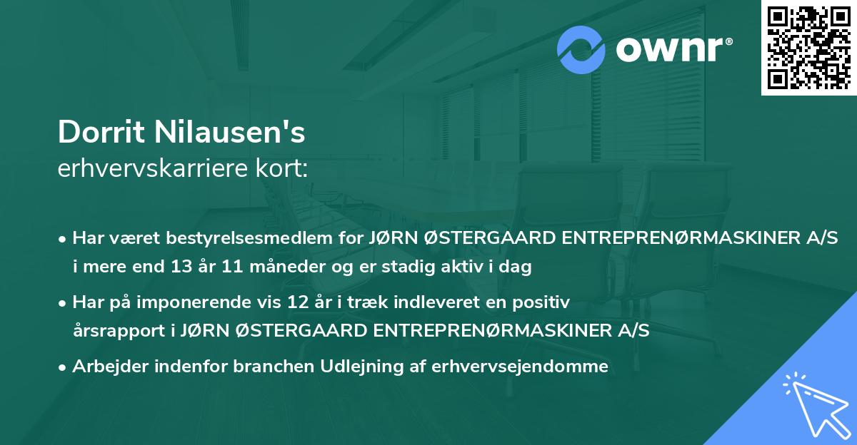 Dorrit Nilausen's erhvervskarriere kort