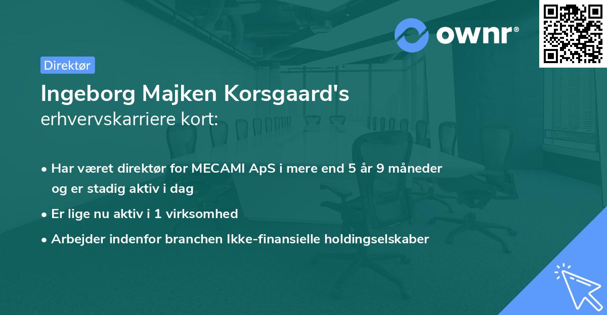 Ingeborg Majken Korsgaard's erhvervskarriere kort