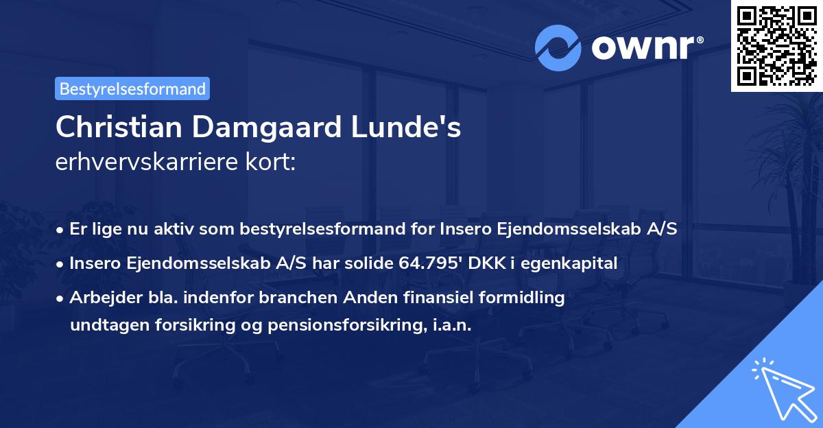 Christian Damgaard Lunde's erhvervskarriere kort