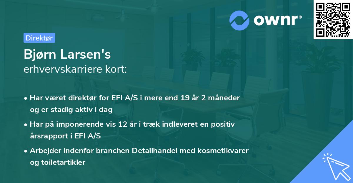 Bjørn Larsen's erhvervskarriere kort