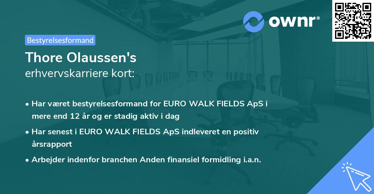 Thore Olaussen's erhvervskarriere kort