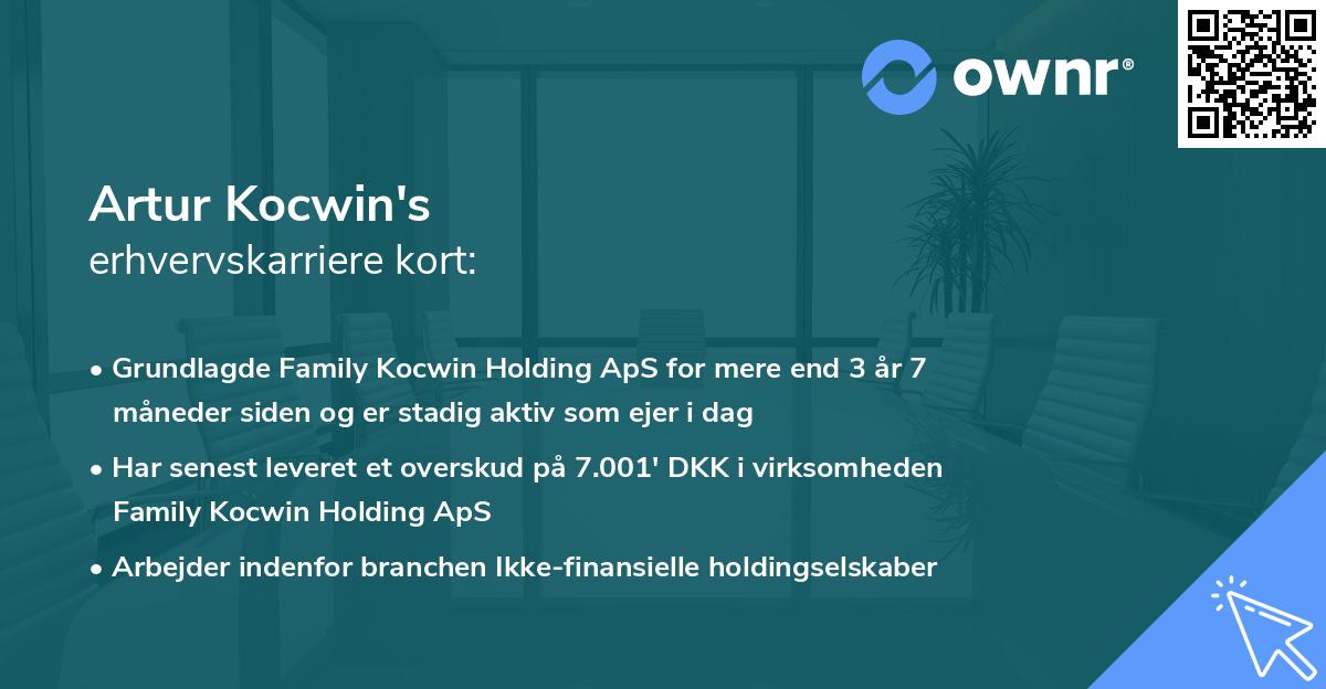 Artur Kocwin's erhvervskarriere kort