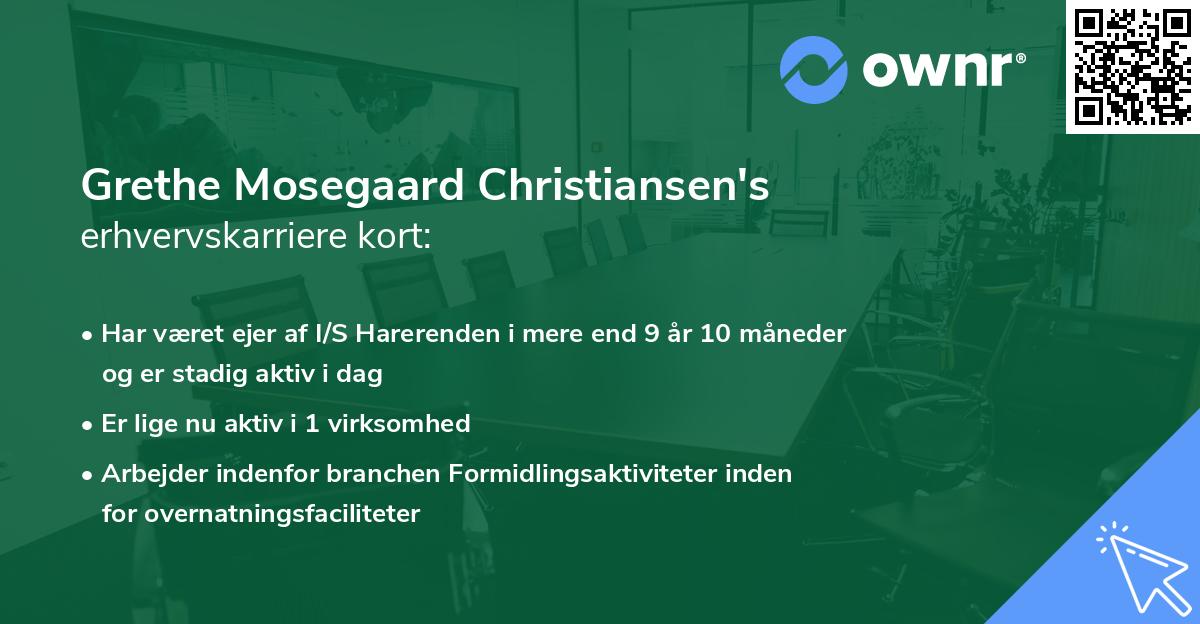 Grethe Mosegaard Christiansen's erhvervskarriere kort