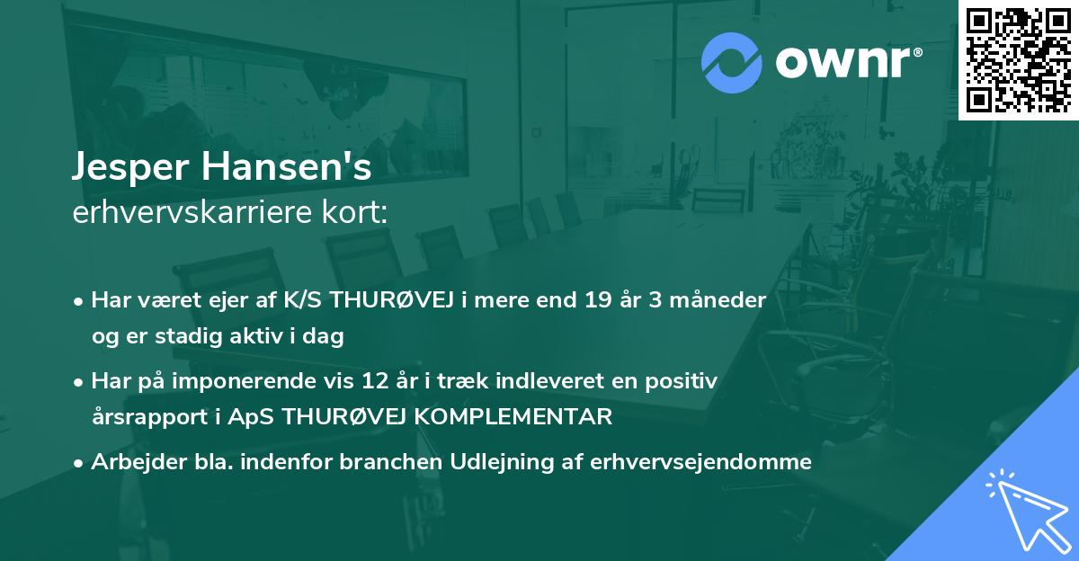 Jesper Hansen's erhvervskarriere kort