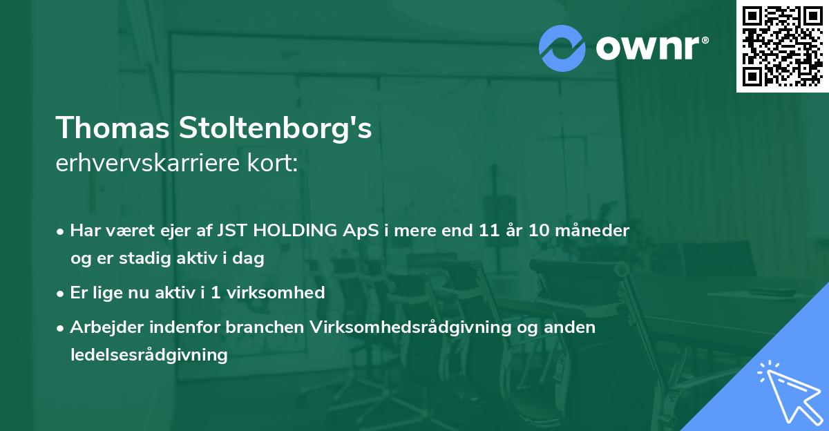 Thomas Stoltenborg's erhvervskarriere kort