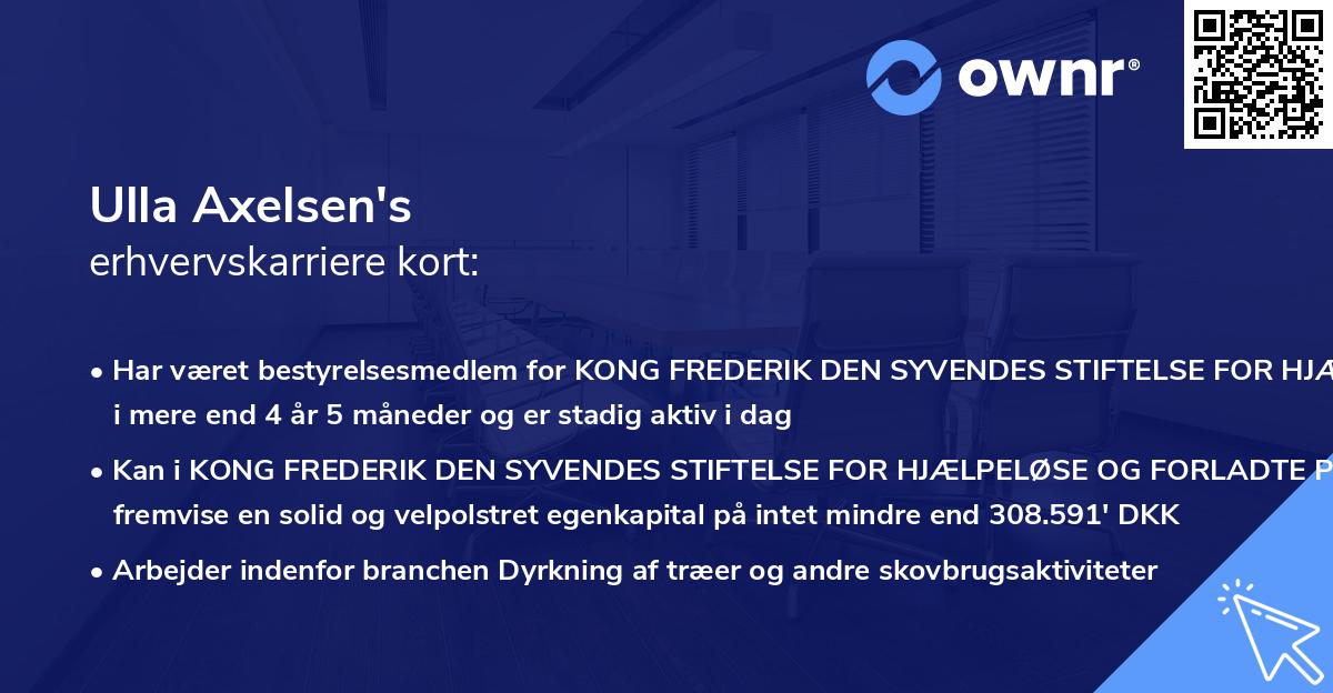 Ulla Axelsen's erhvervskarriere kort