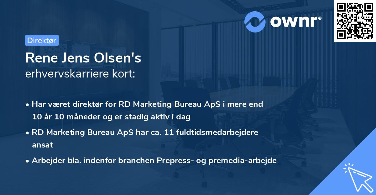 Rene Jens Olsen's erhvervskarriere kort