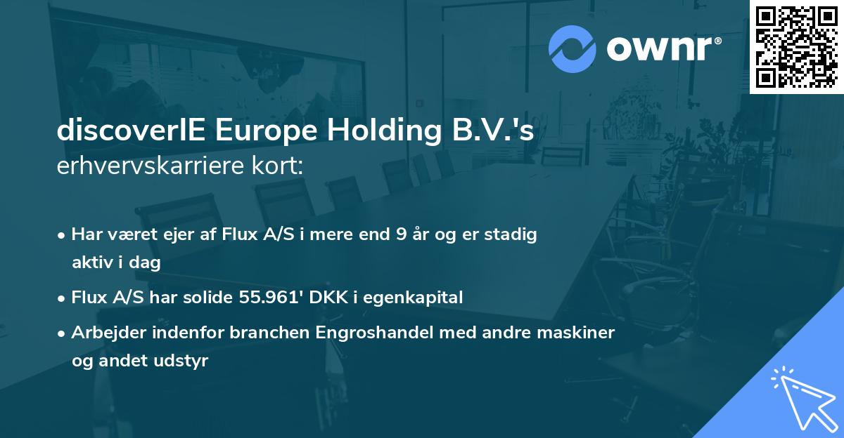 discoverIE Europe Holding B.V.'s erhvervskarriere kort