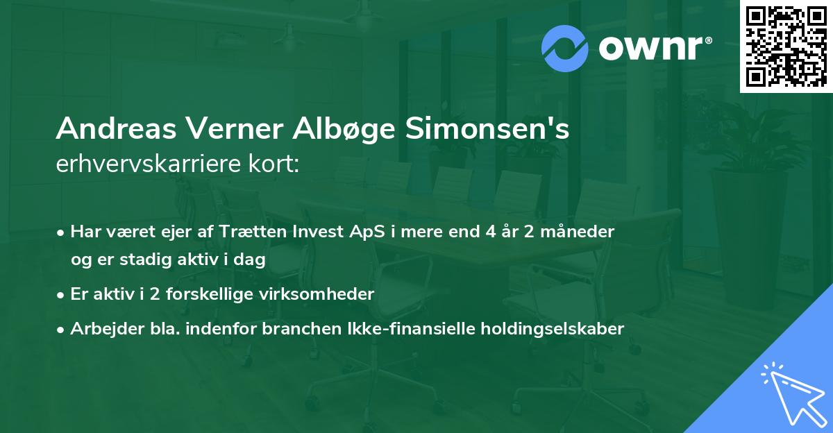 Andreas Verner Albøge Simonsen's erhvervskarriere kort