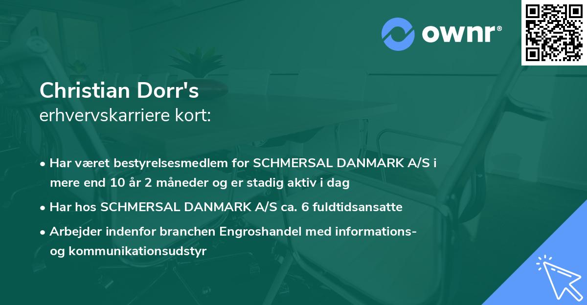 Christian Dorr's erhvervskarriere kort