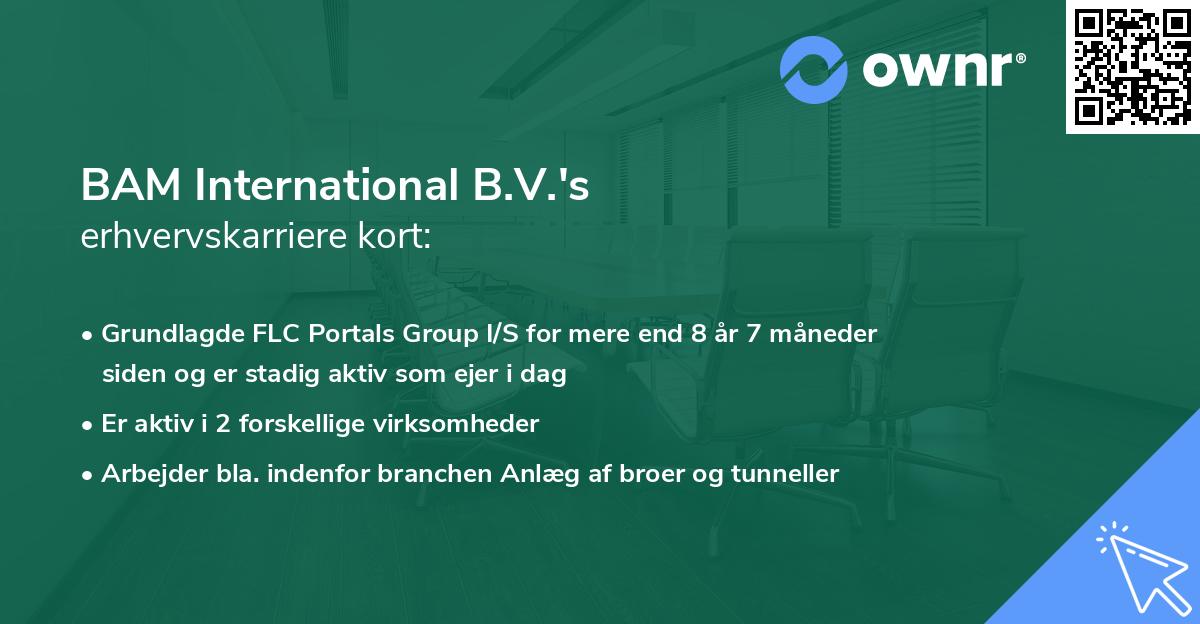 BAM International B.V.'s erhvervskarriere kort