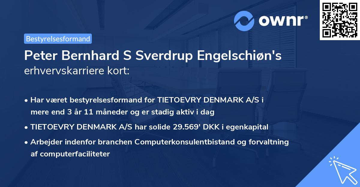 Peter Bernhard S Sverdrup Engelschiøn's erhvervskarriere kort