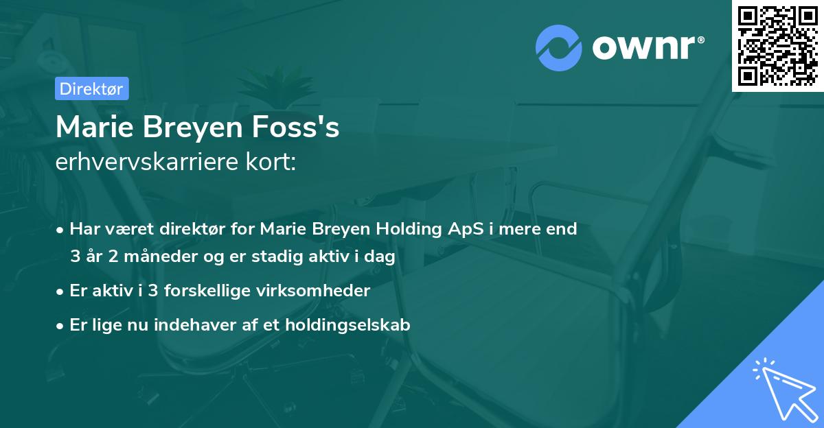 Marie Breyen Foss's erhvervskarriere kort